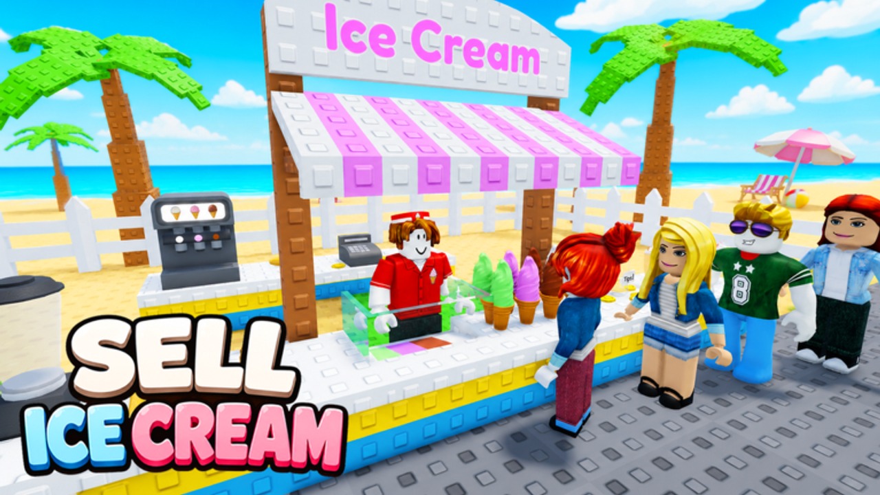 Sell Ice Cream Roblox gameplay serving ice cream to customers